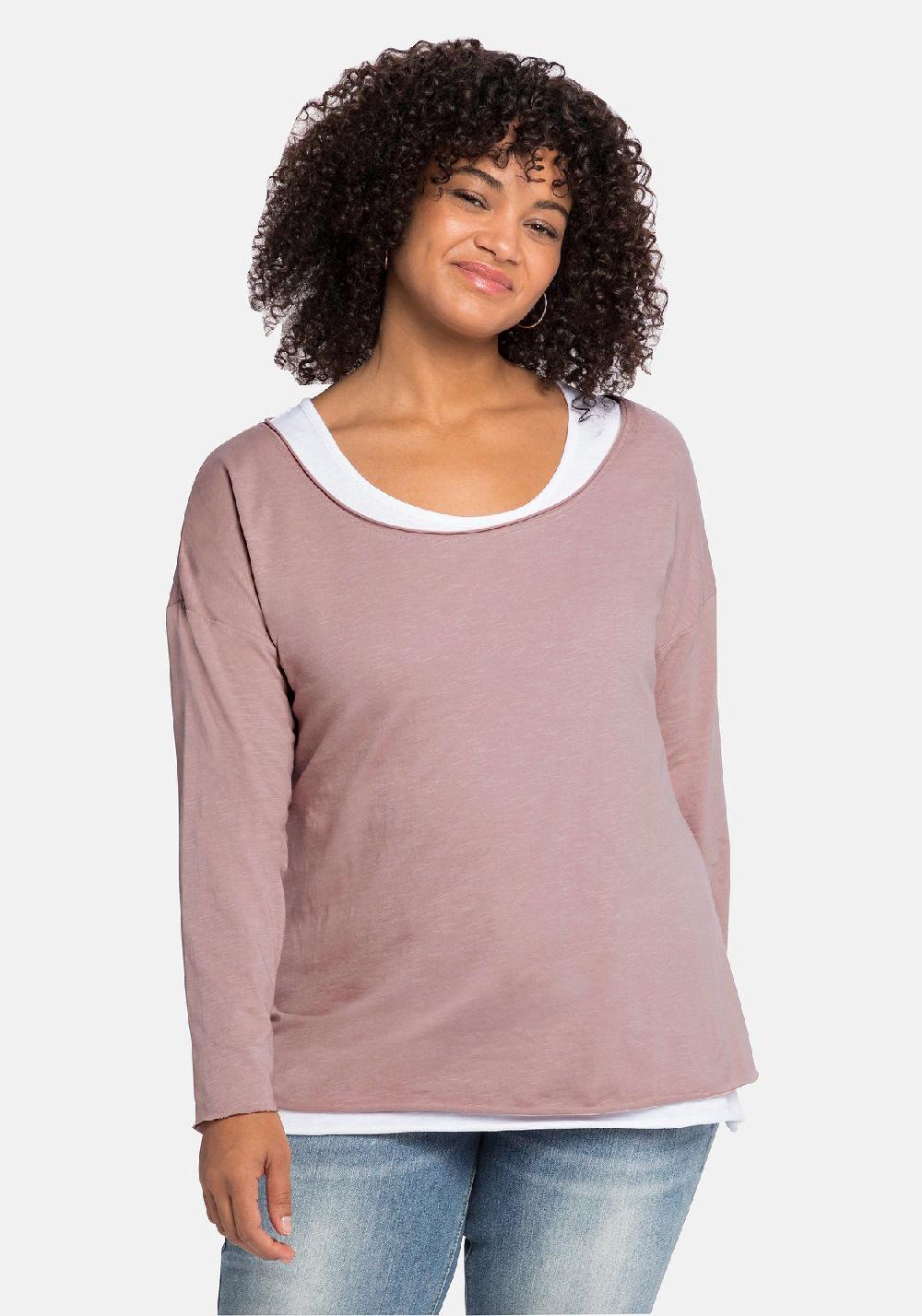 sheego by JoeBrowns Langarmshirt mit kontrastfarbenem Tanktop Angebote