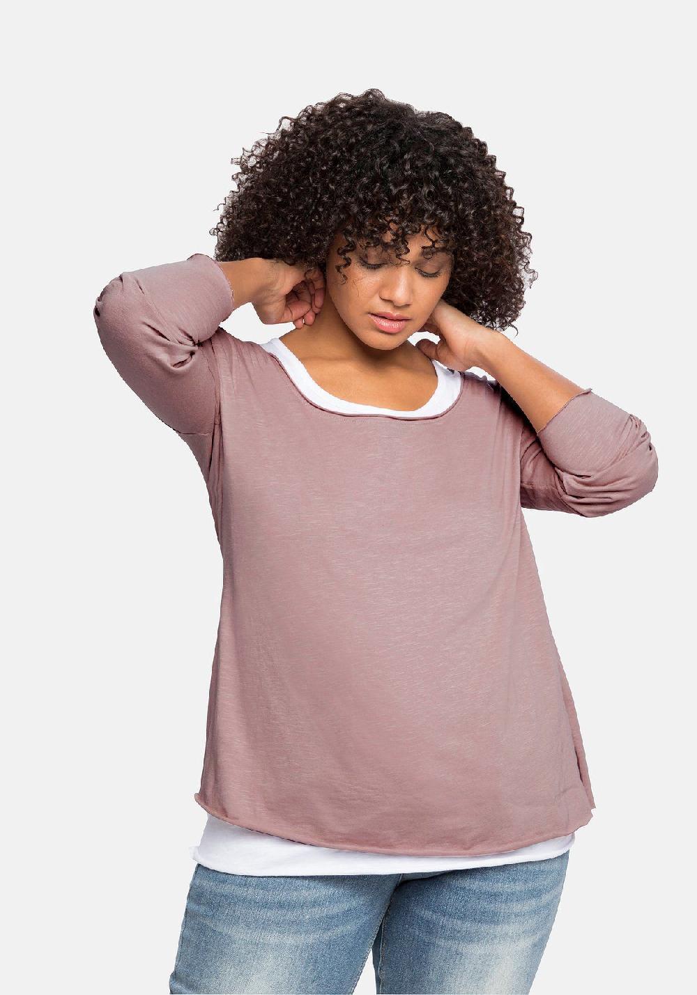 sheego by JoeBrowns Langarmshirt mit kontrastfarbenem Tanktop Angebote