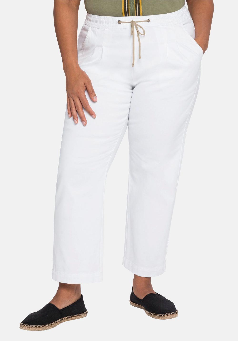 sheego Joggpants mit dehnbarem Bund und Bindeband im Angebot