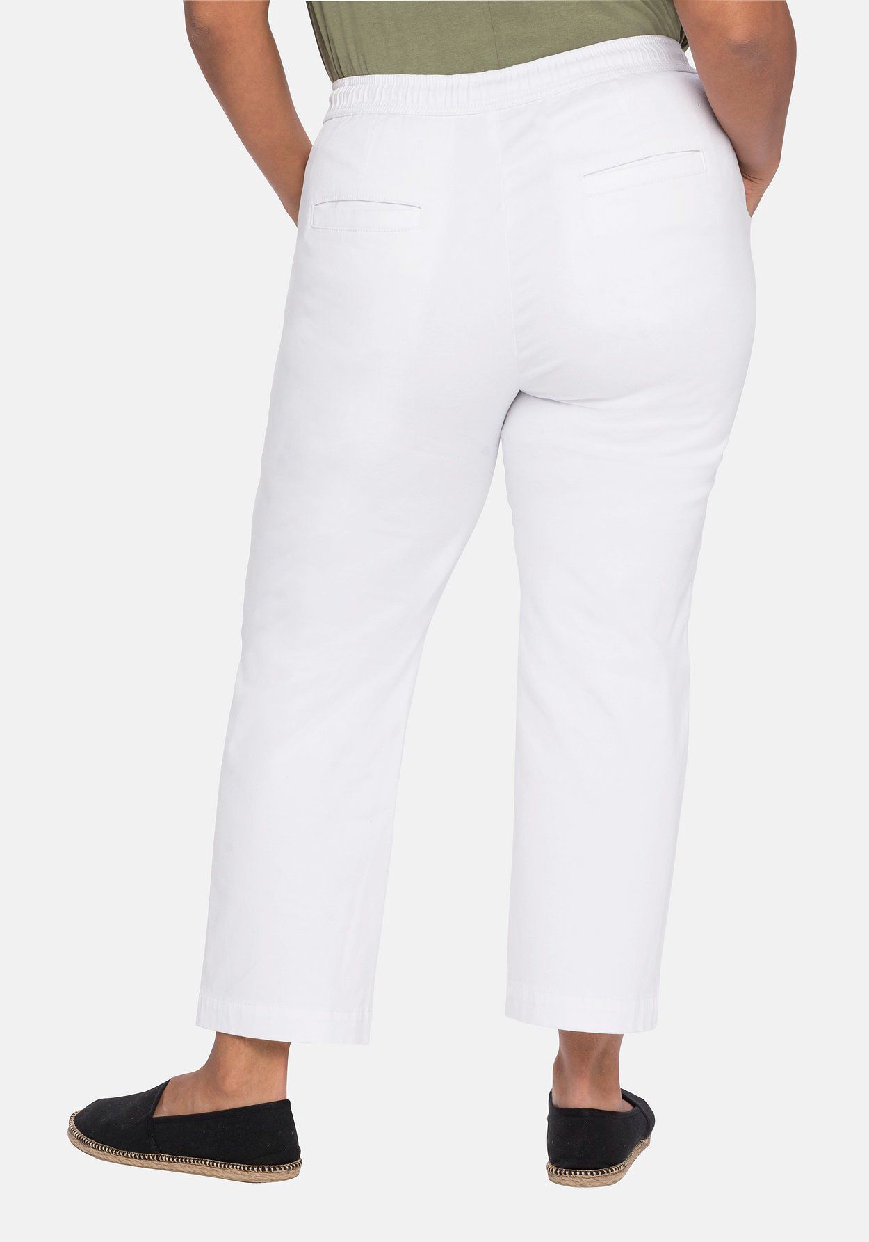 sheego Joggpants mit dehnbarem Bund und Bindeband im Angebot