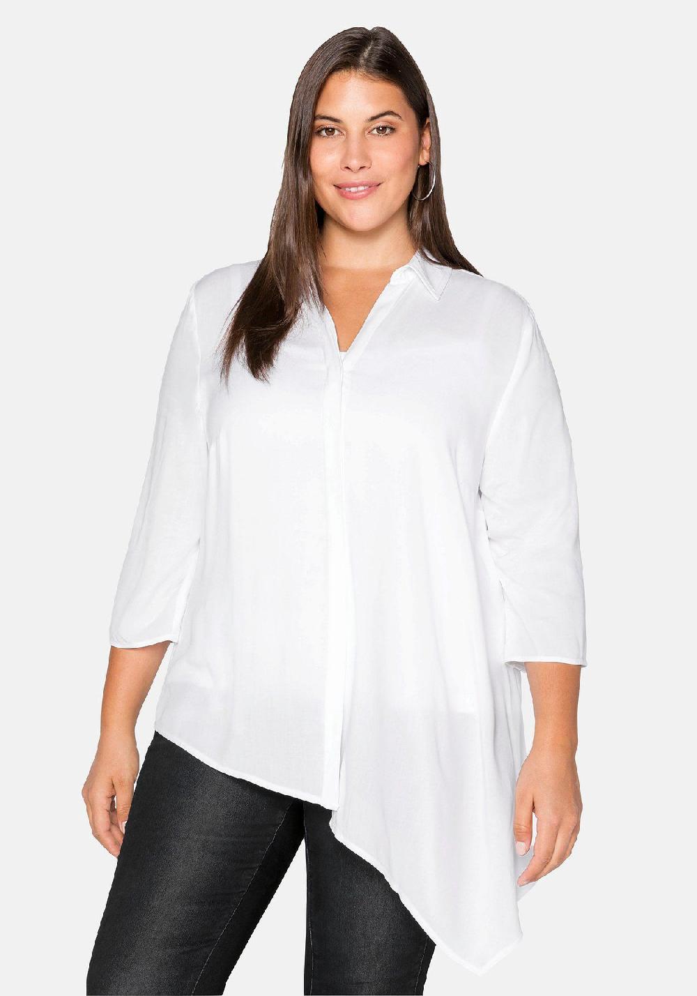 sheego Bluse mit asymmetrischem Saum in Zipfelform Fabrikpreis