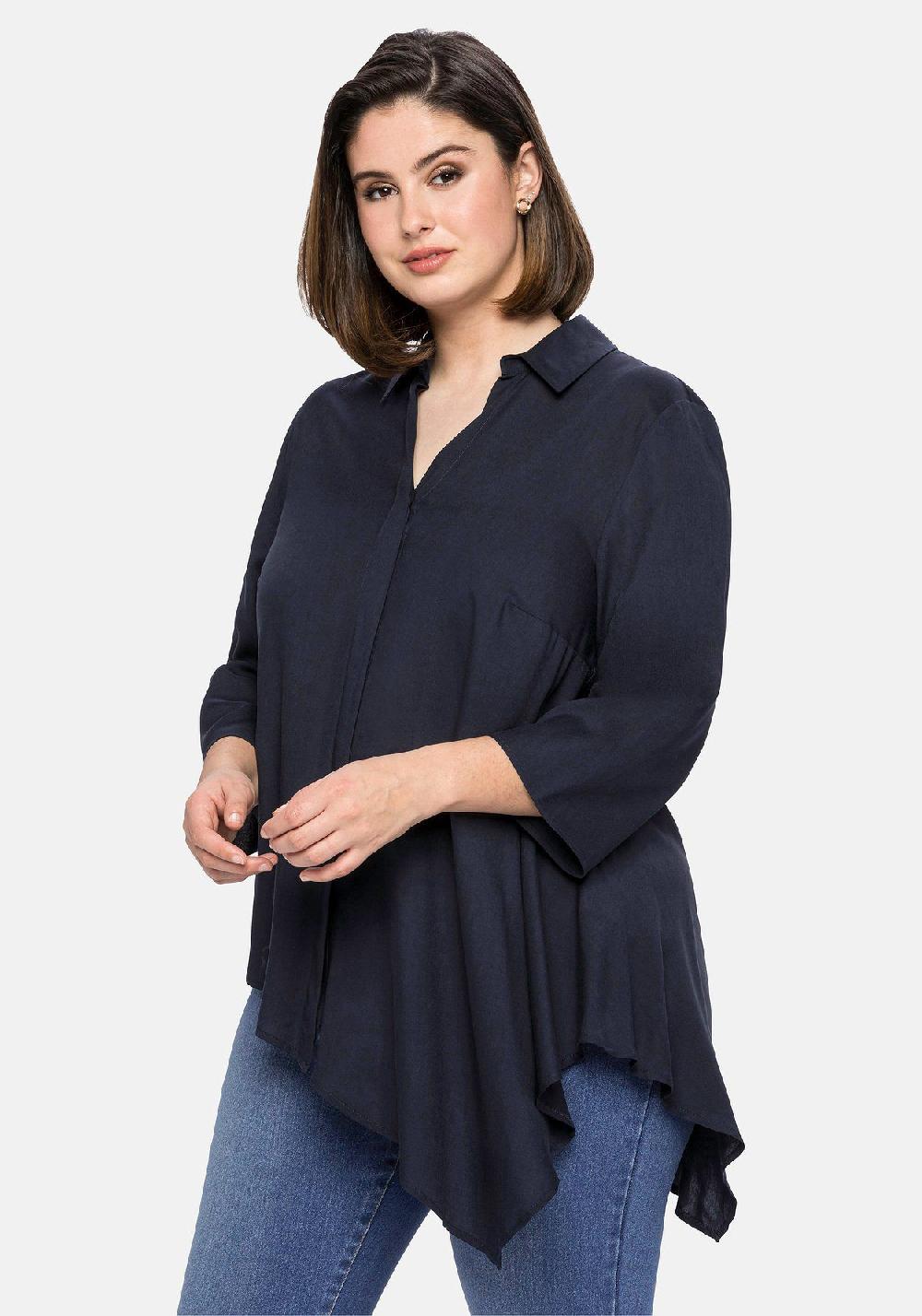 sheego Bluse mit asymmetrischem Saum in Zipfelform Versandkostenfrei