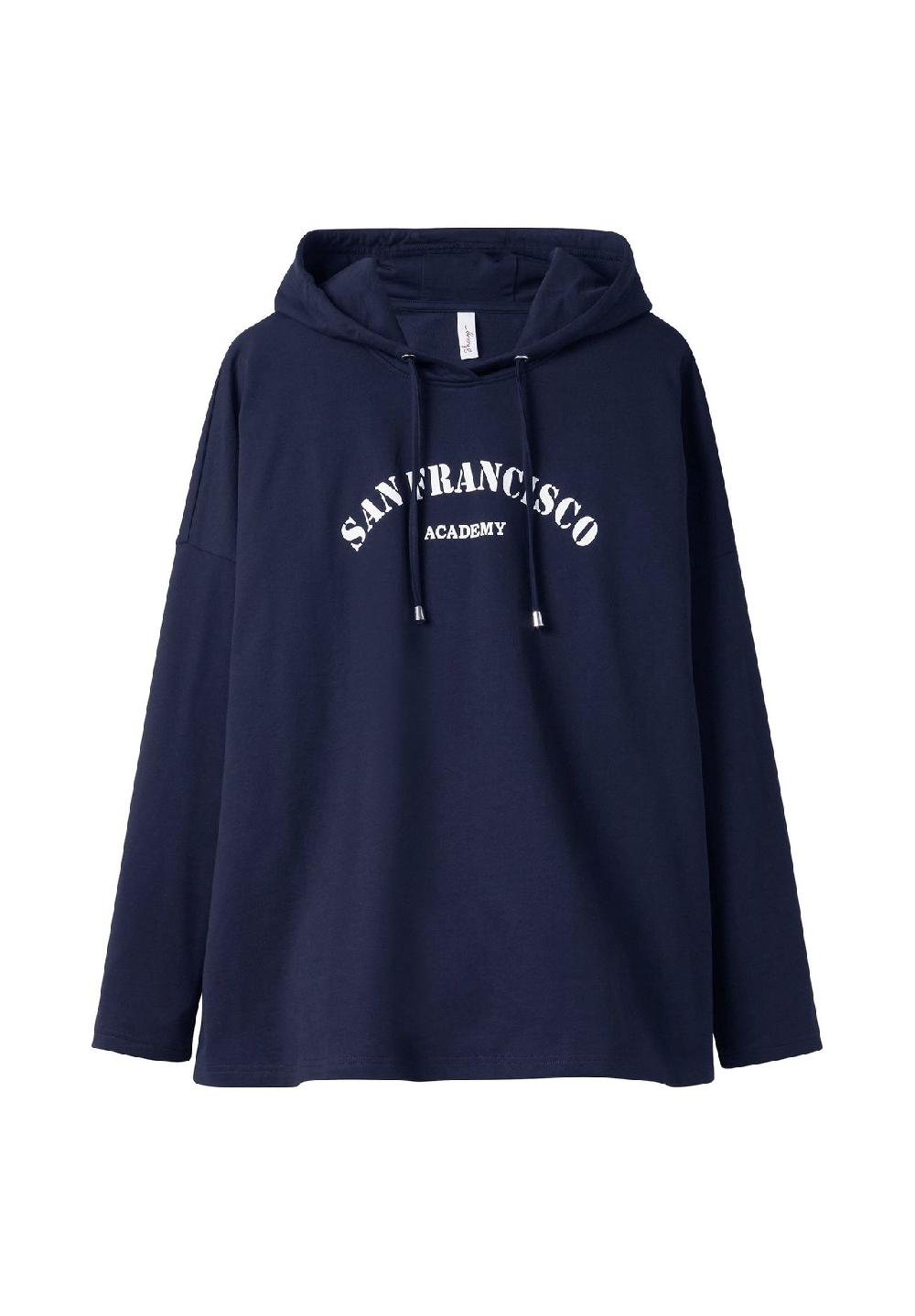 sheego Kapuzensweatshirt mit Frontdruck in A-Linie Saisonschlussverkauf