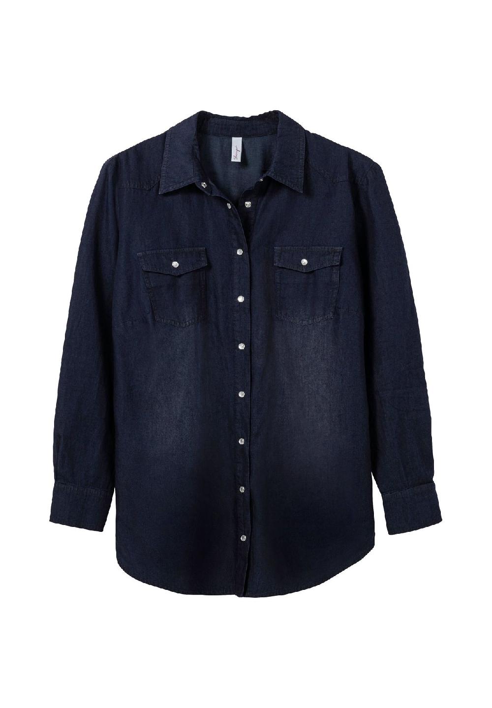 sheego Jeansbluse mit Knopfleiste und Brusttaschen Cyber Monday