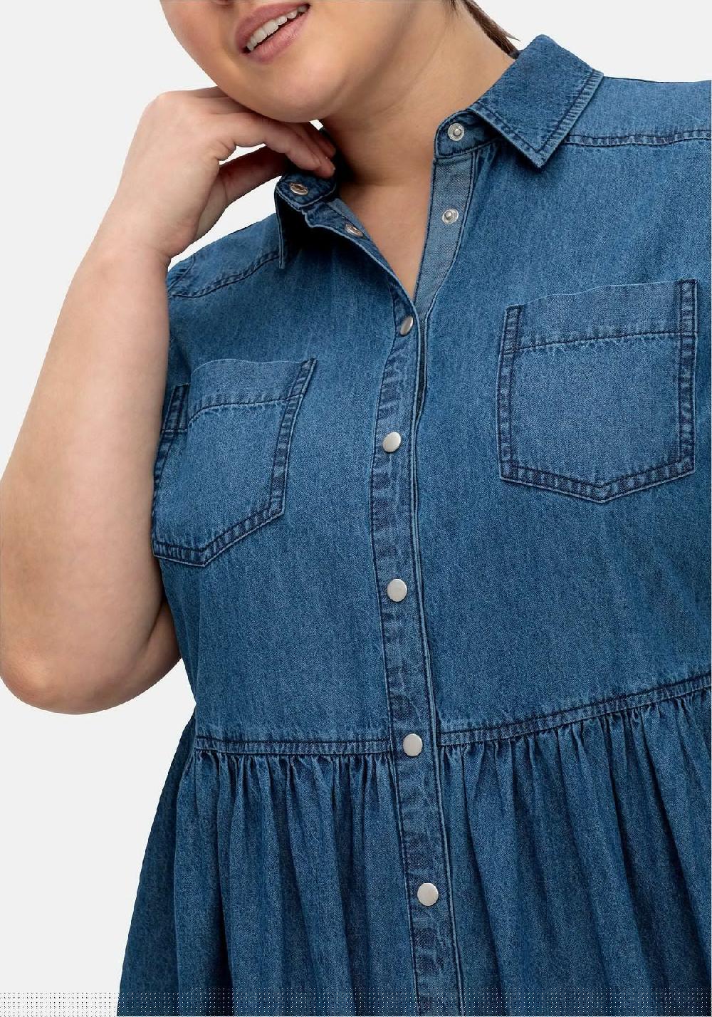 sheego Jeanskleid mit Blusenkragen und Teilungsnaht Osterangebot