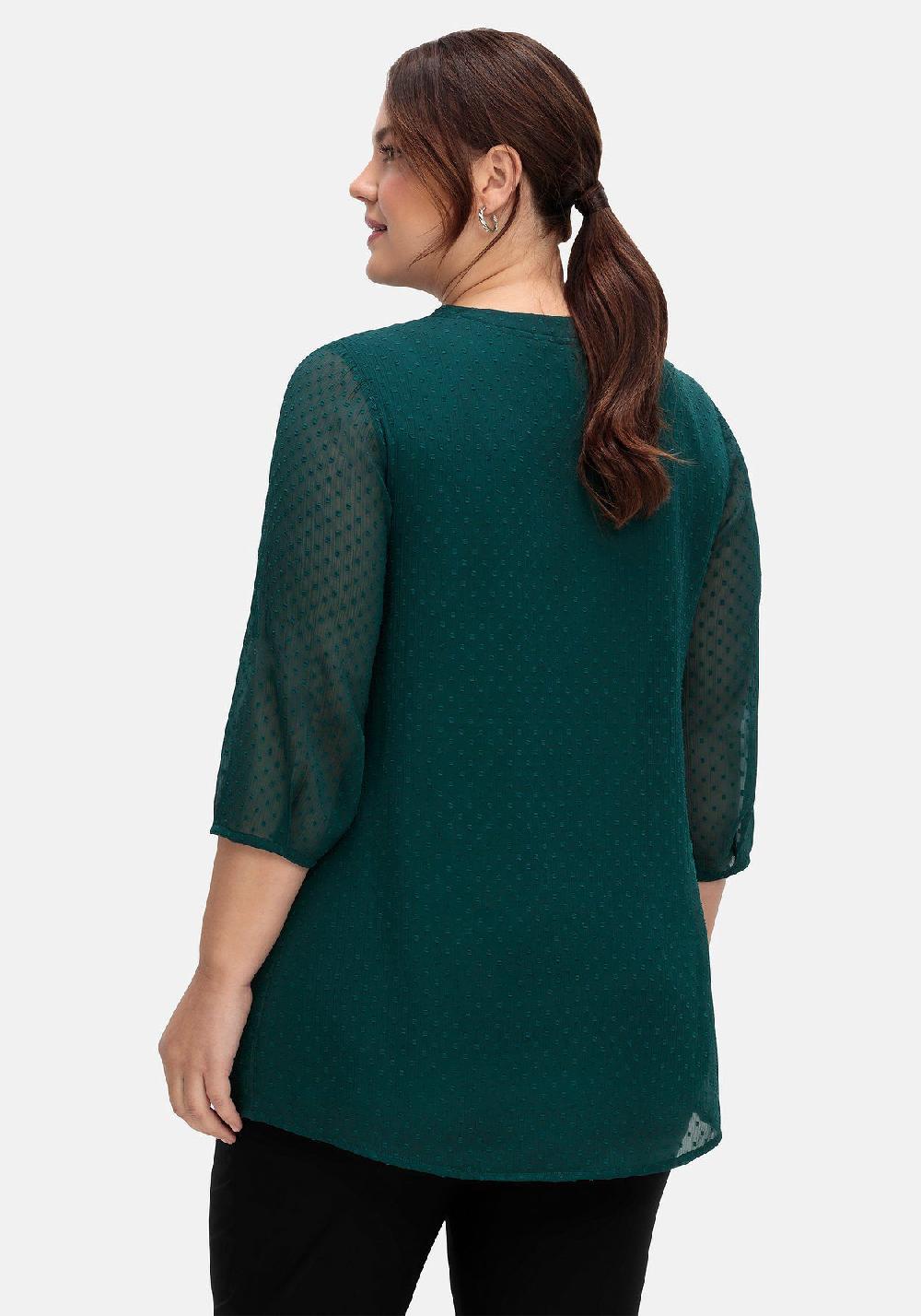 sheego Tunika mit Chiffon-Ärmeln und eingewebtem Muster Top Angebot