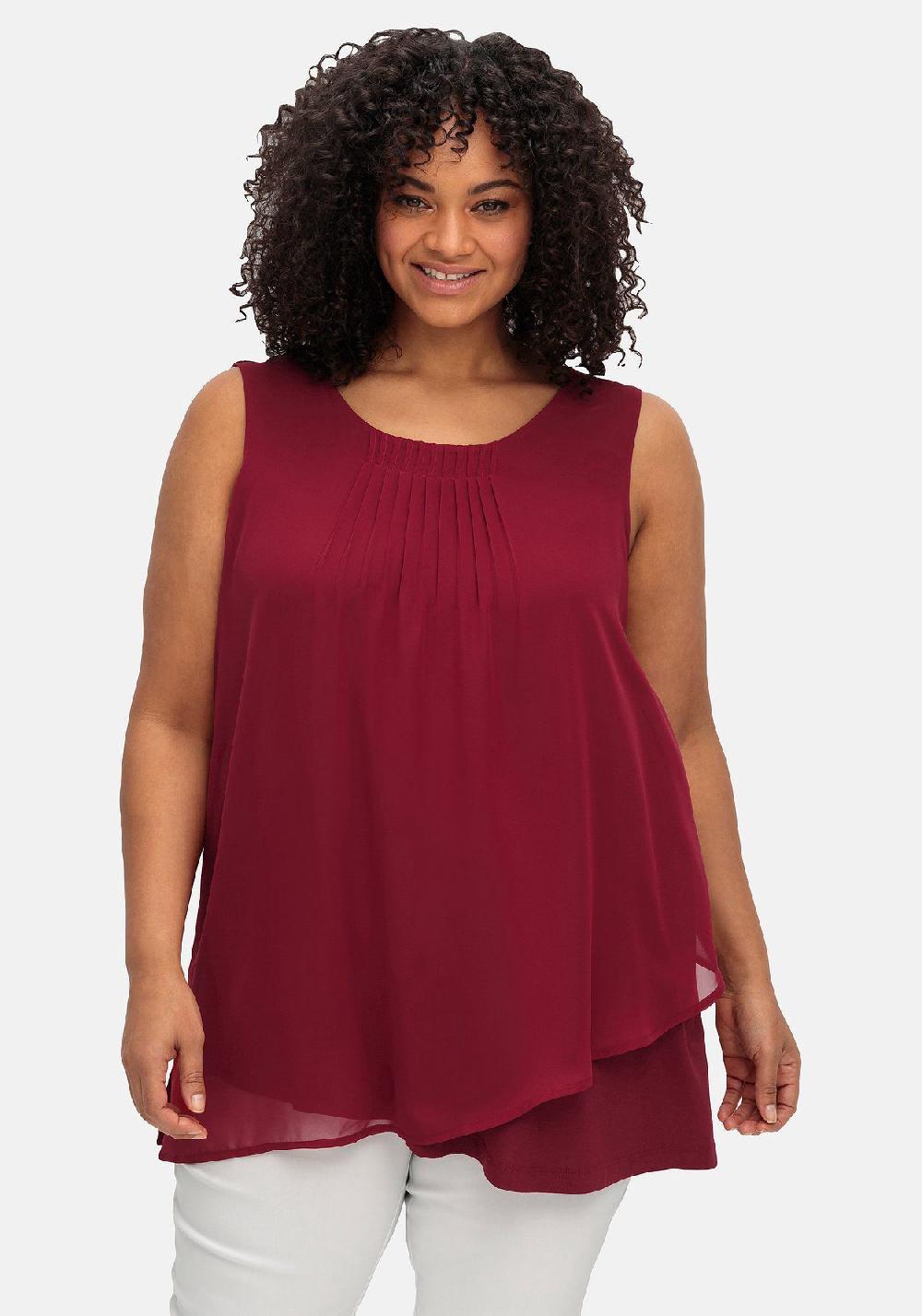sheego Top mit Chiffon und blickdichtem Jersey Online Outlet
