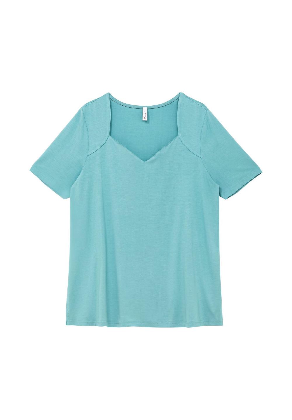 sheego T-Shirt mit herzförmigem Ausschnitt Zeitlich begrenztes Angebot