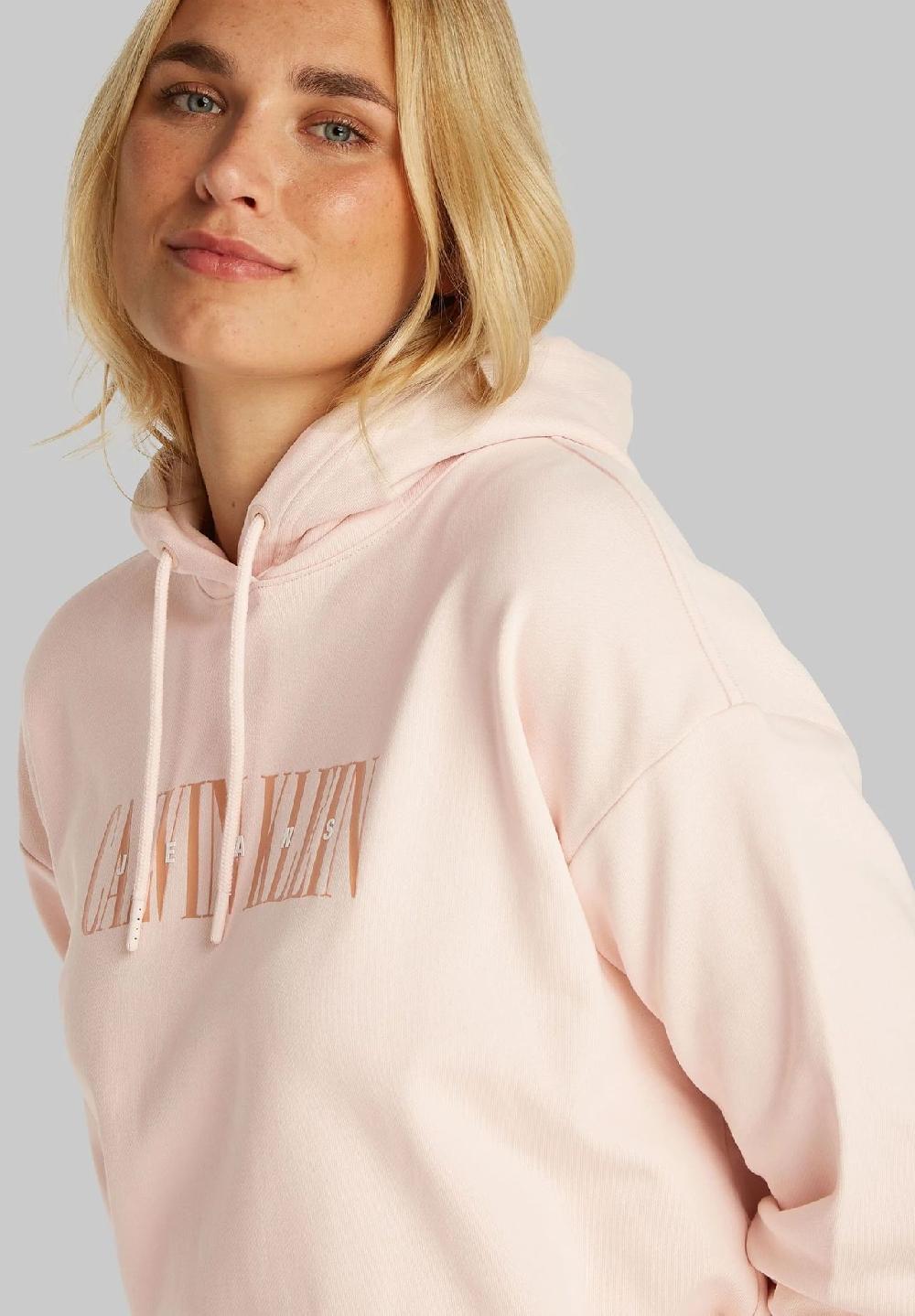 Calvin Klein Jeans Hoodie Rippbündchen Baumwolle für Damen Neuheiten